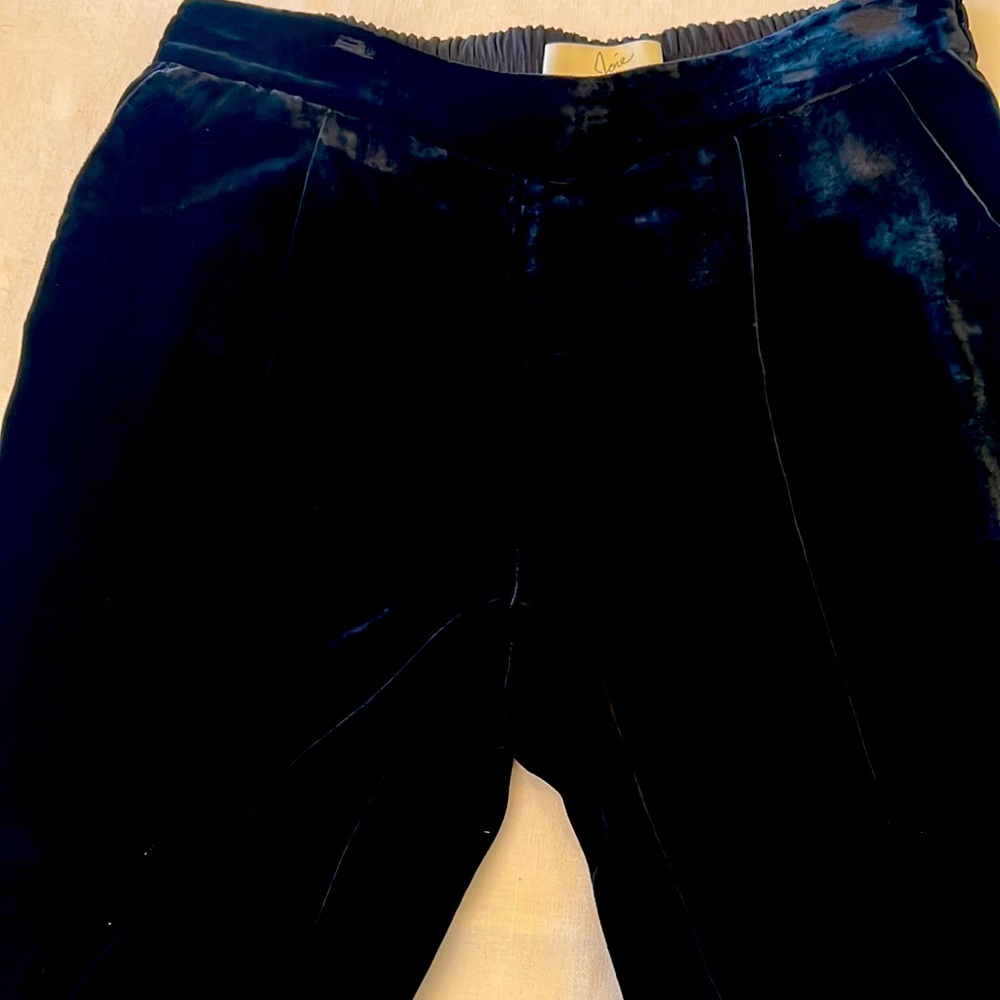 Joie, black velvet pants, size s